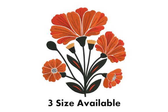 Elegant Orange Floral Embroidery for Holiday Collections