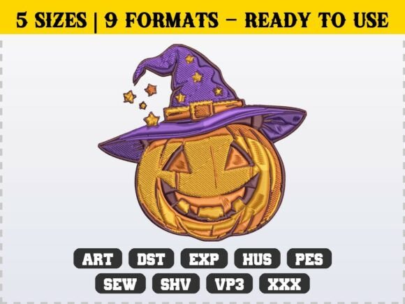 Halloween Pumpkin Witch Hat Embroidery Review