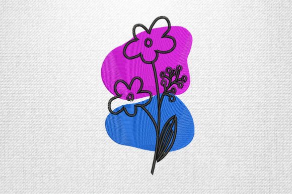 Modern Pink Blue Floral Embroidery Art Review