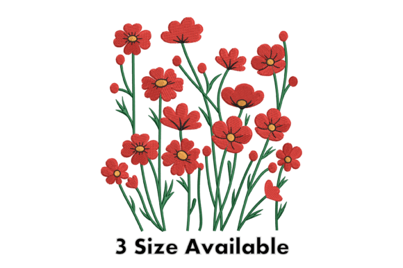 Red Wildflower Embroidery Design Review for Business
