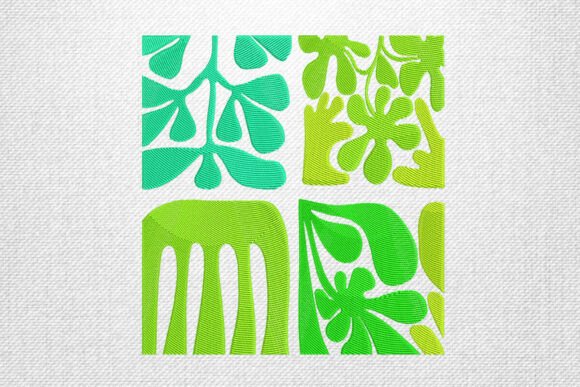Review: Abstract Green Floral Embroidery Design for Etsy