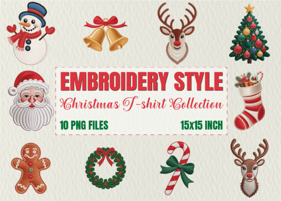 Review: Christmas Embroidery Style T-Shirt Design