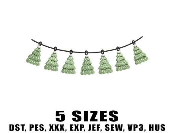 Review: Christmas Tree Garland Embroidery Design