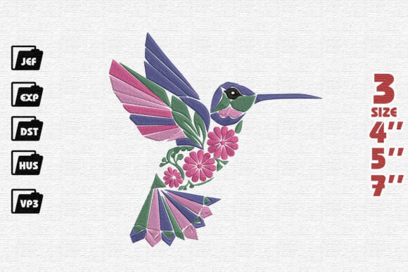 Review: Geometric Hummingbird Embroidery for Etsy Shops
