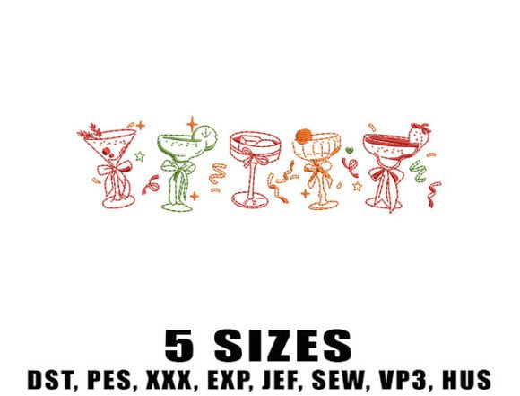 Review: Party Cocktail Glass Embroidery Design