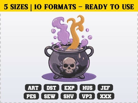Review: Spooky Skull Cauldron Embroidery Design